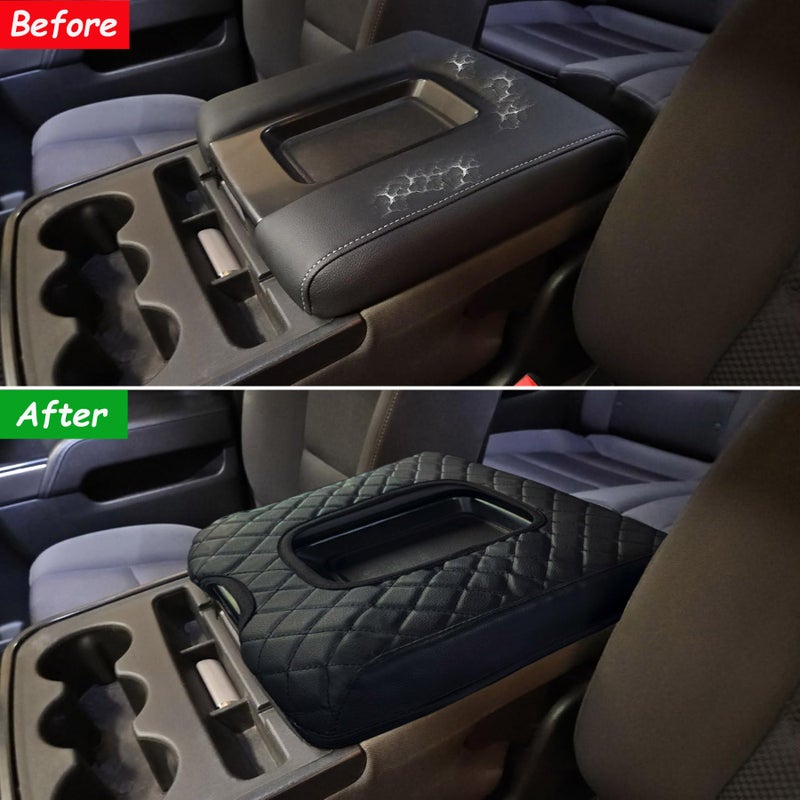 Zxiaochun Center Console Cover Compatible with 2014-2018 Chevy Silverado/GMC Sierra Jump Seat Accessories  Middle Console Armrest Lid Leather Protective Cover(ONLY for Split Bench Seat Console) - Image 3